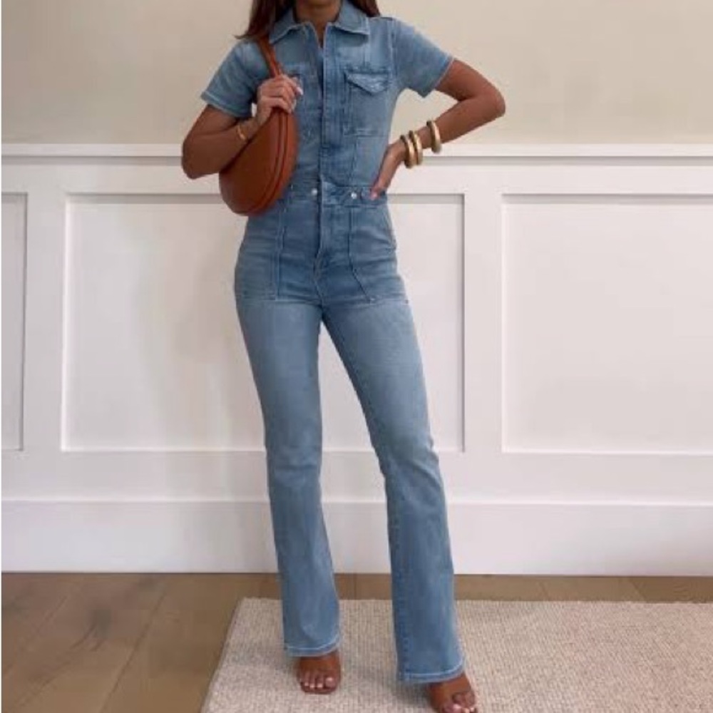 Good American: Fit for success denim jumpsuit Blue 274 - Picture 3 of 13